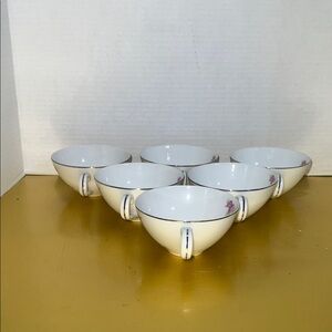 Set of six(6) Classic  Deeland White Floral Tea Cup
